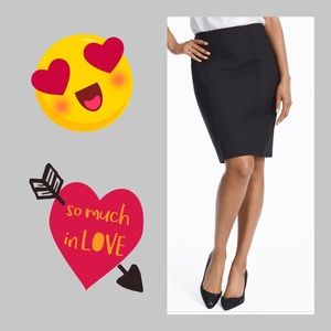 Black Pencil Skirt with Polkadot Fabric